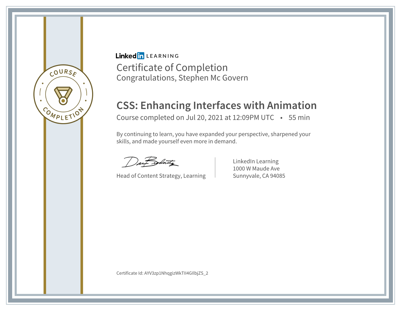 CSS Animations Certificate